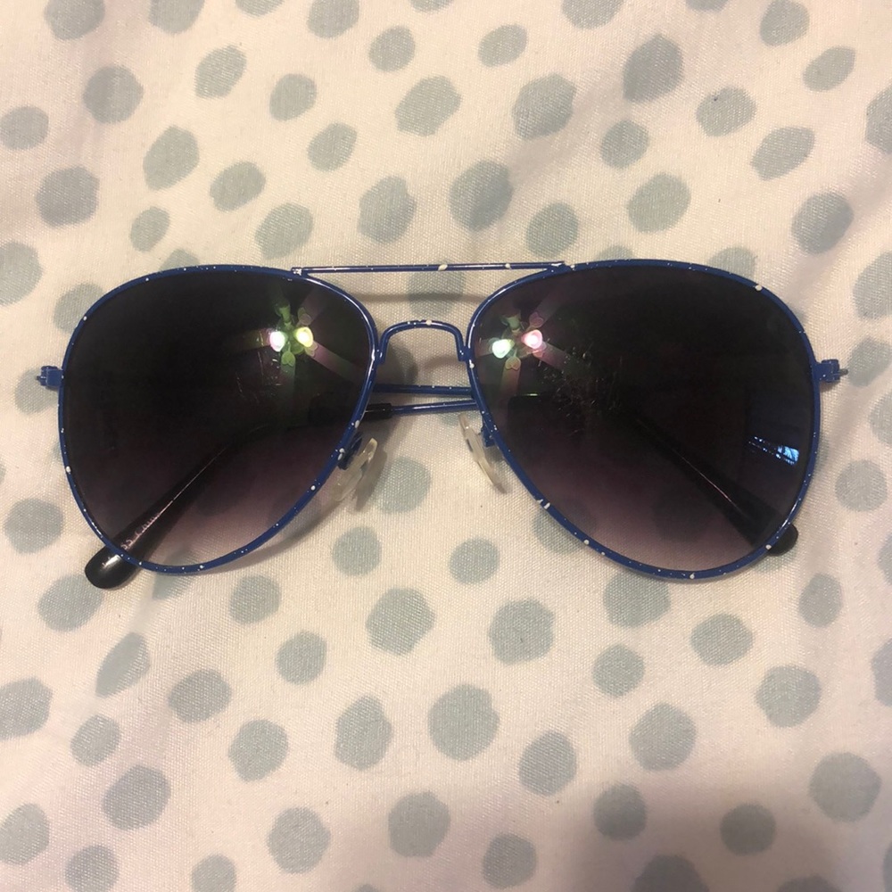 Sunglasses, blue- white splatter